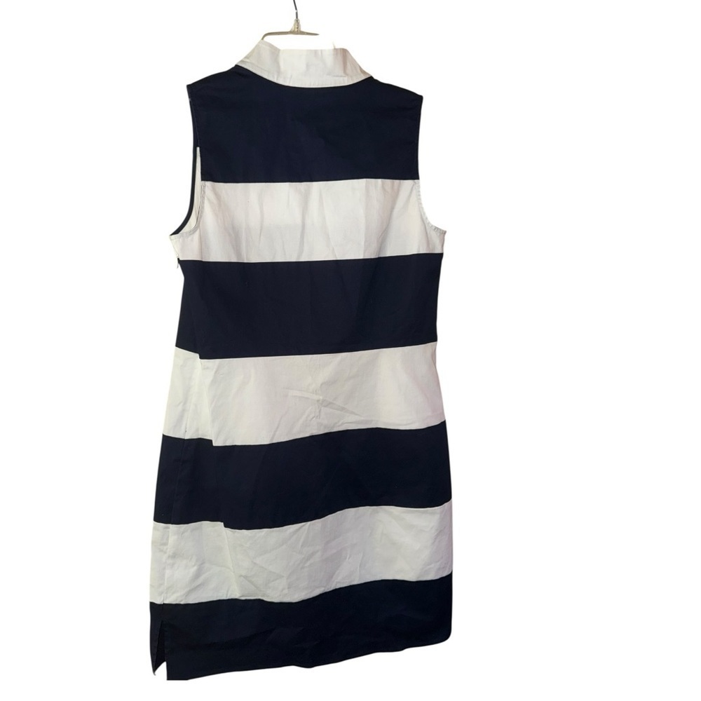 ▶️ SAIL TO SABLE ◀️ Navy & White Stripes Sheath Dress Size Medium - Picture 8 of 10